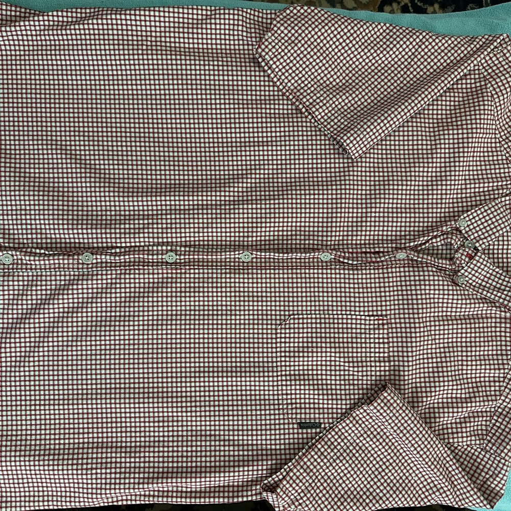 Columbia Red and White Plaid Shirt